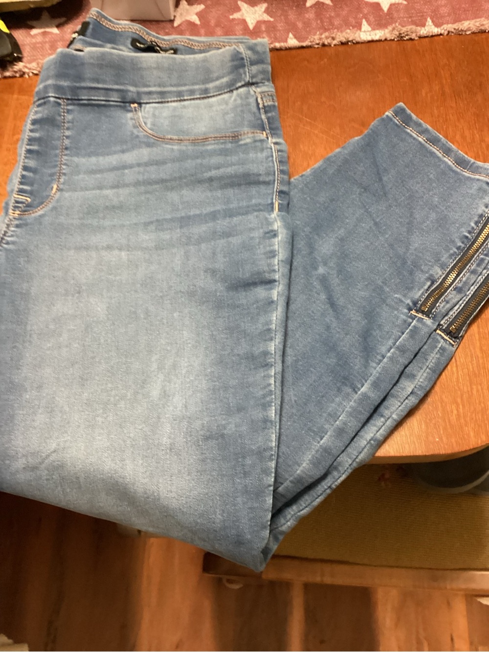 Nine West Men's Light Blue Skinny Jeans with Ankle Zippers
